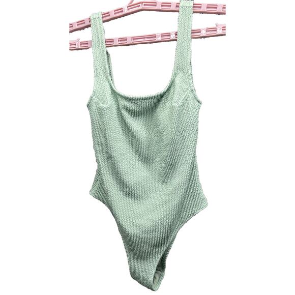 H&M Women’s Bathing Suit Size Xsmall One Piece Light Green Swimming Preloved - Picture 3 of 8